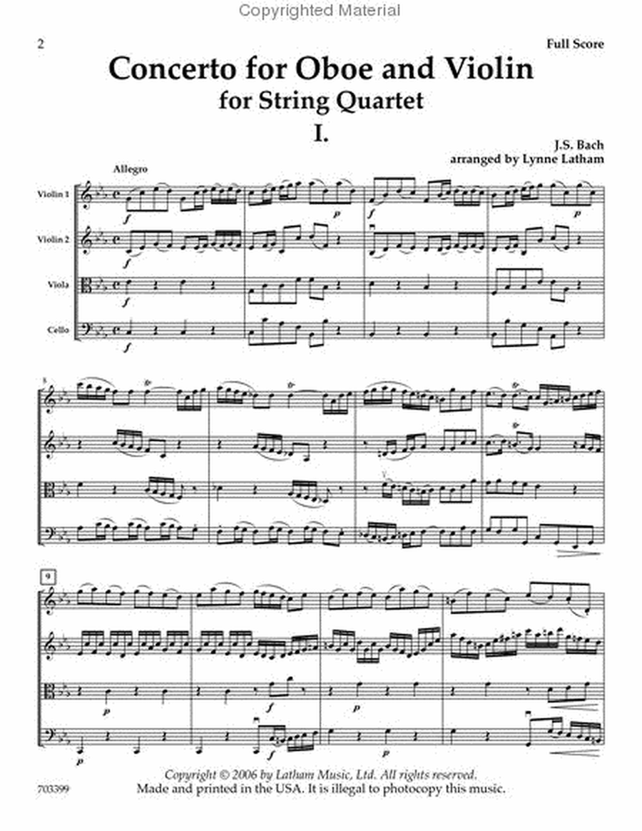 Concerto for Oboe and Violin for String Quartet image number null