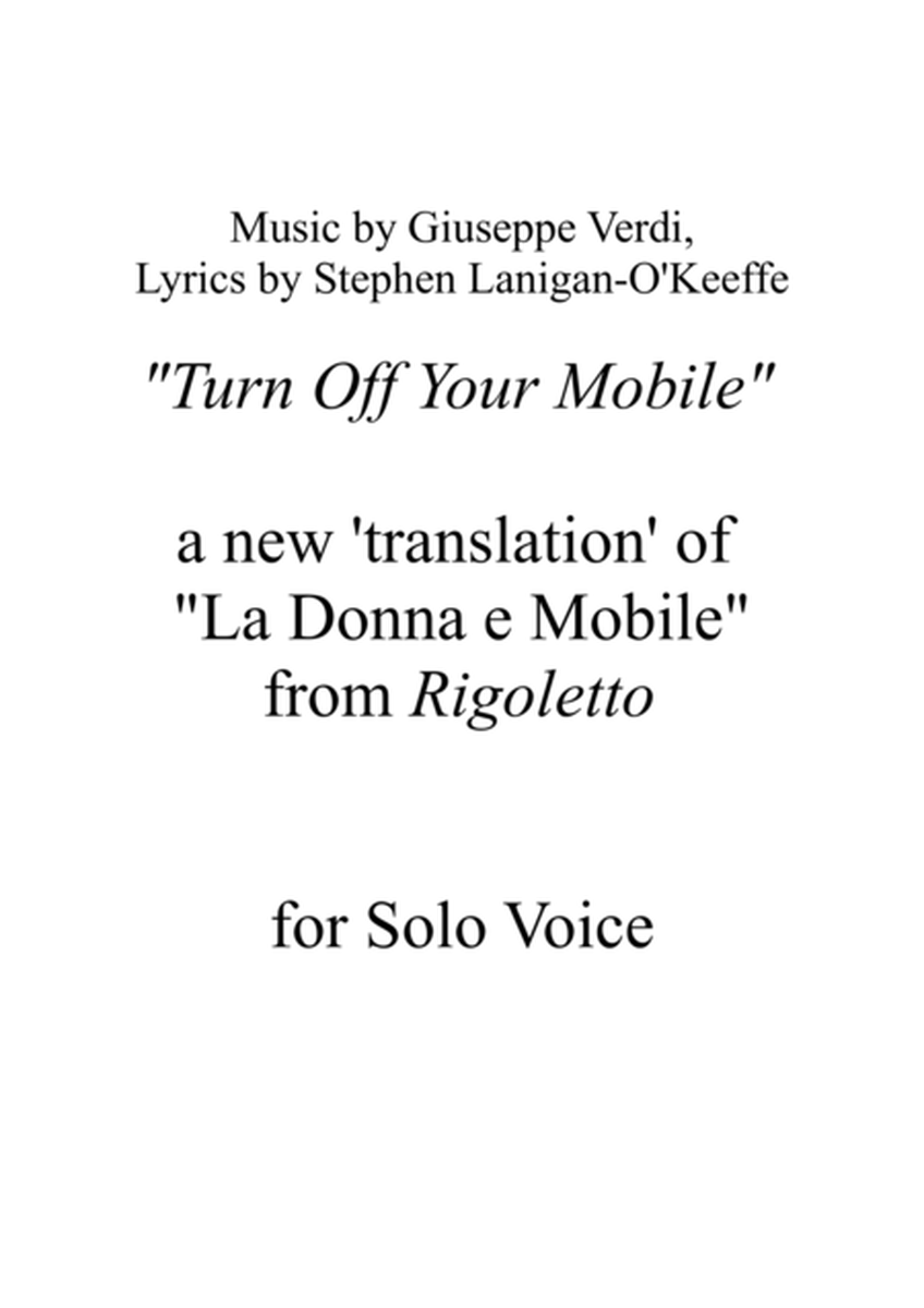 Turn Off Your Mobile ("La donna e mobile") - solo version