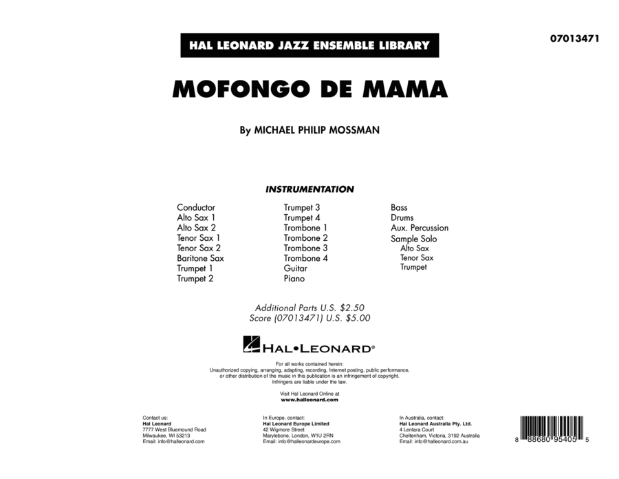 Mofongo De Mama - Conductor Score (Full Score)