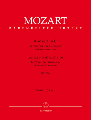 Book cover for Concerto for Piano and Orchestra, No. 8 C major, KV 246 'Lutzow Concerto'