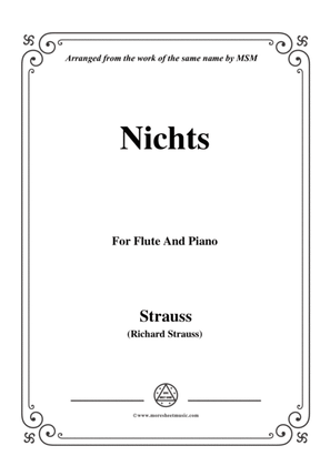 Book cover for Richard Strauss-Nichts, for Flute and Piano