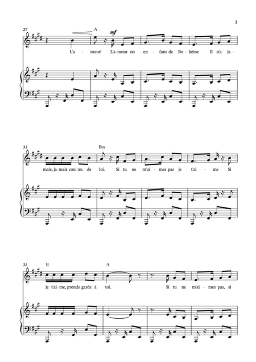 Habanera from Carmen for English Horn with piano and chords. image number null