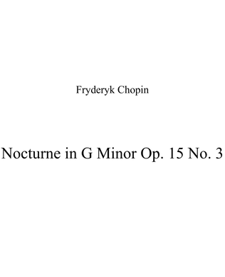 Nocturne in G Minor Op. 15 No. 3