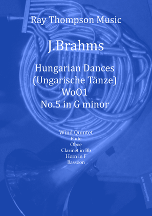 Book cover for Brahms: Hungarian Dances (Ungarische Tänze) WoO1 No.5 - wind quintet