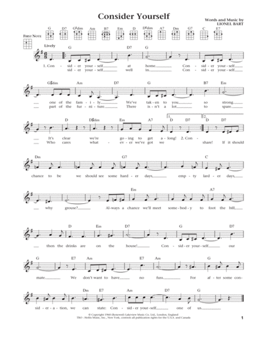 Consider Yourself (from The Daily Ukulele) (arr. Liz and Jim Beloff)