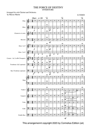 The Force of Destiny Overture arranged for Clarinet solo and orchestra