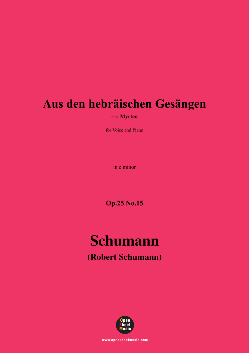 Aus den hebräischen Gesängen,Op.25 No.15,in c minor image number null