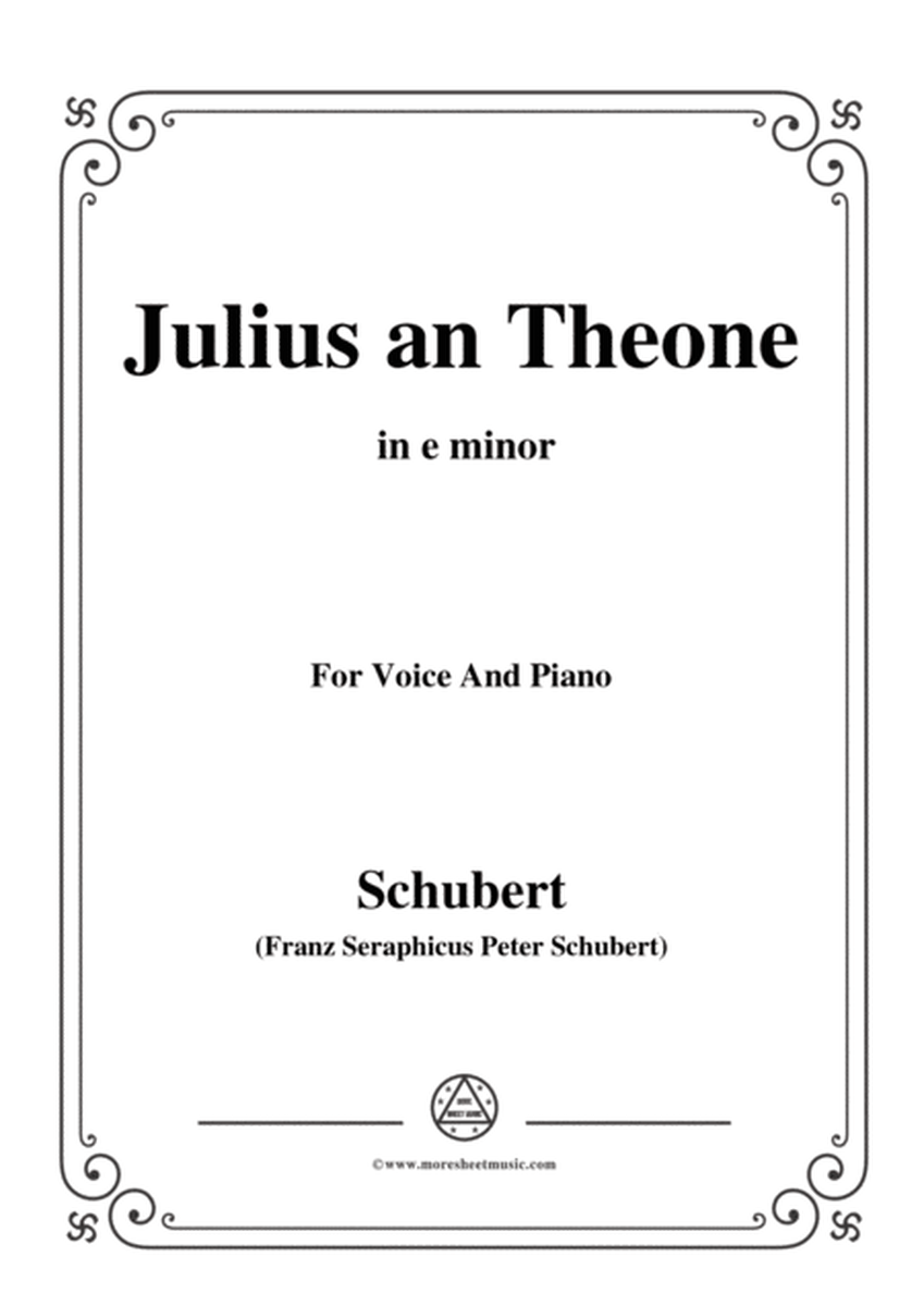 Schubert-Julius an Theone,in e minor,for Voice&Piano image number null
