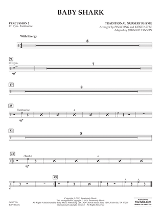 Book cover for Baby Shark (arr. Johnnie Vinson) - Percussion 2