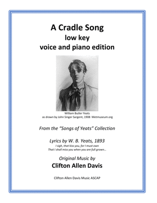 Book cover for A Cradle Song (From "Songs of Yeats" Collection) Clifton Davis