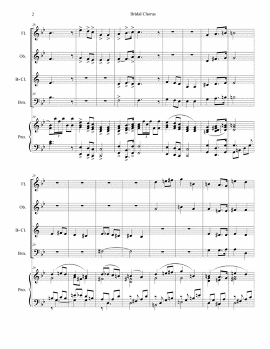 Bridal Chorus (for Woodwind Quartet - Piano Accompaniment) image number null