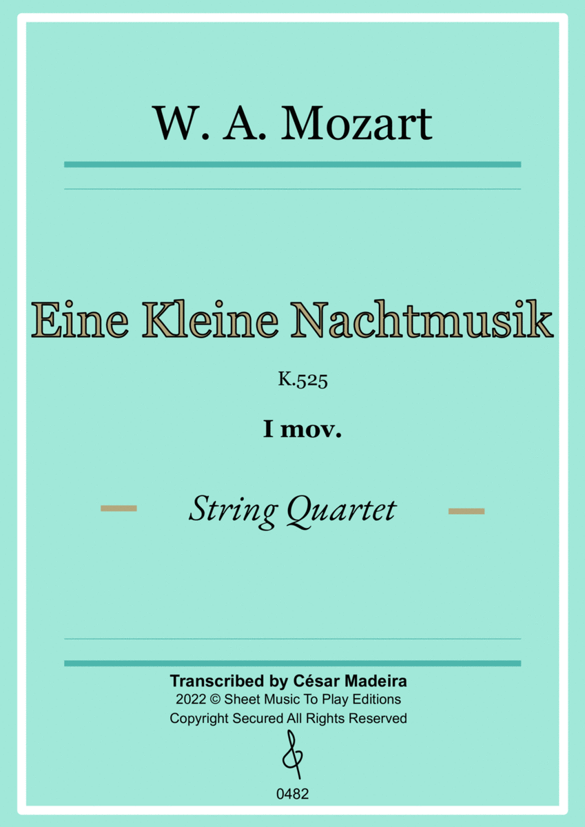 Eine Kleine Nachtmusik (1 mov.) - String Quartet (Full Score) - Score Only image number null