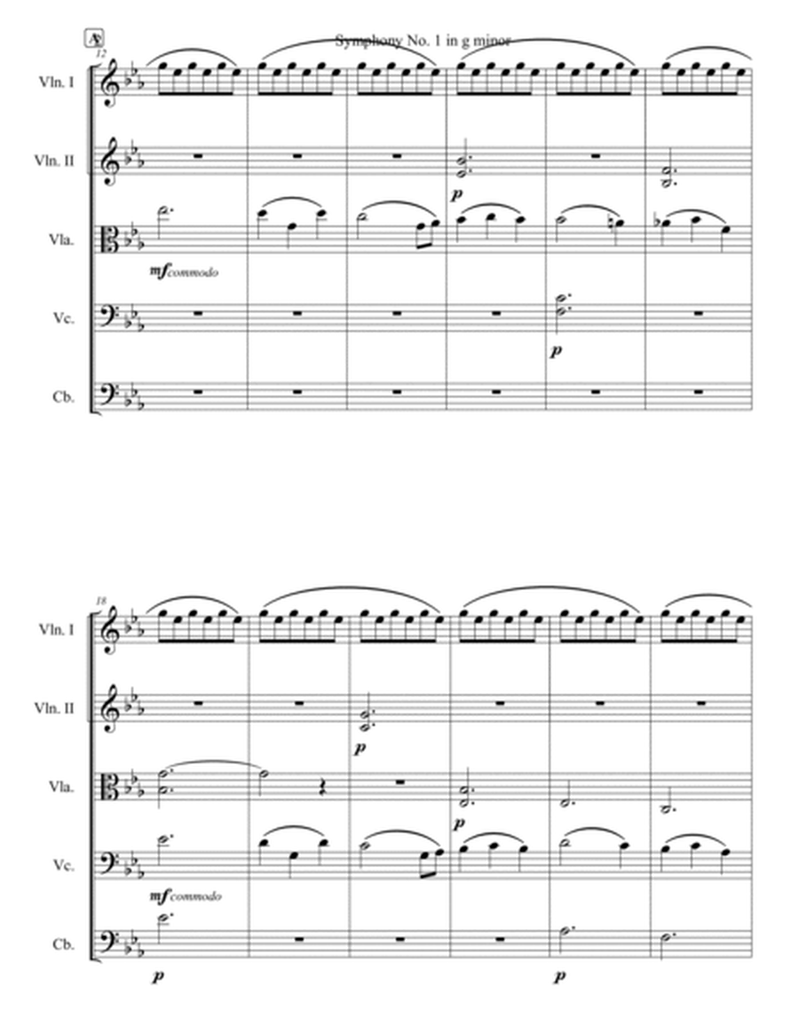 Symphony No. 1 in g minor, Movement 2 (Arranged for String Orchestra)
