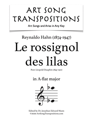 Book cover for HAHN: Le rossignol des lilas (transposed to A-flat major)