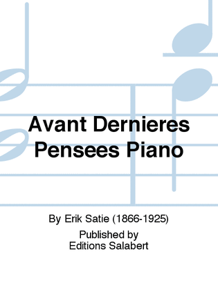 Book cover for Avant Dernieres Pensees Piano