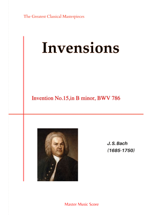 Book cover for Bach-Invention No.15,in B minor, BWV 786.(Piano)