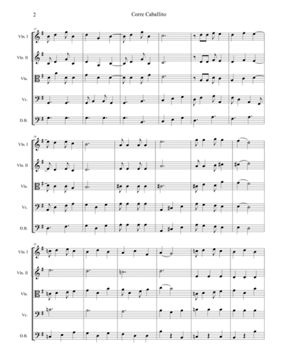 Corre Caballito. Aguinaldo venezolano. String orchestra, intermediate level. SCORE & PARTS. image number null