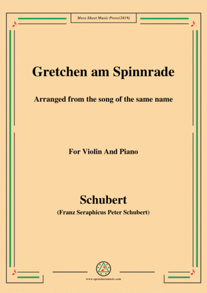 Book cover for Schubert-Gretchen am Spinnrade,for Violin and Piano