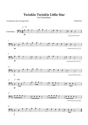 Book cover for Twinkle Twinkle Little Star for Contrabass in D Major
