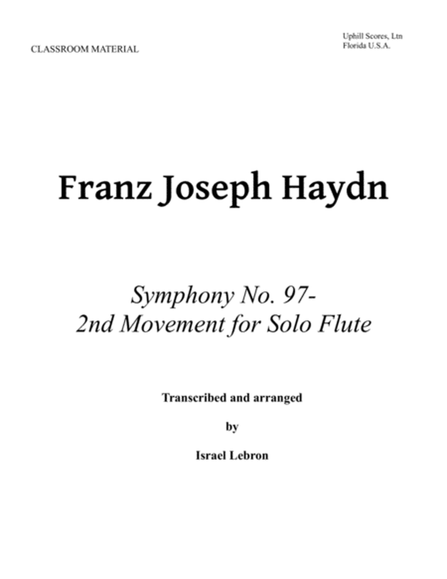 Symphony No. 97, 2nd Move for Solo Flute image number null