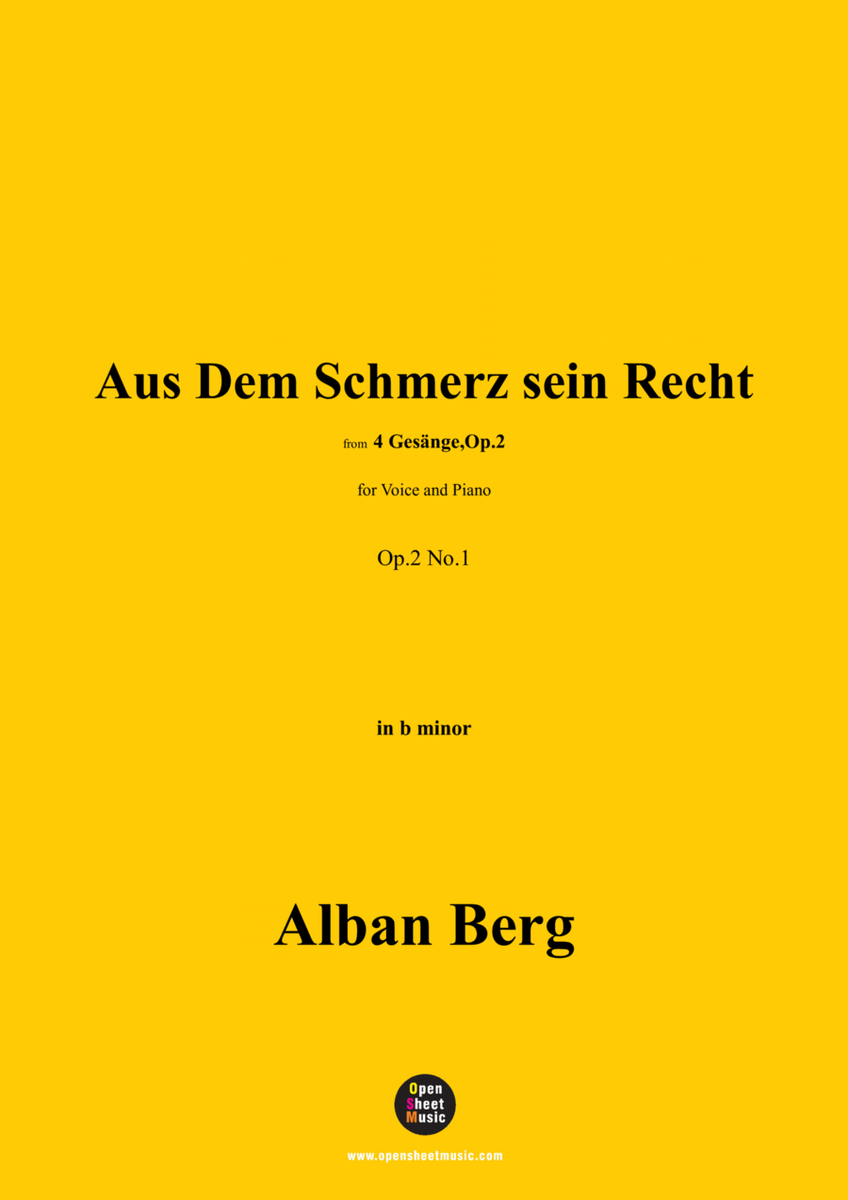 Alban Berg-Aus Dem Schmerz sein Recht(1910),in b minor,Op.2 No.1 image number null