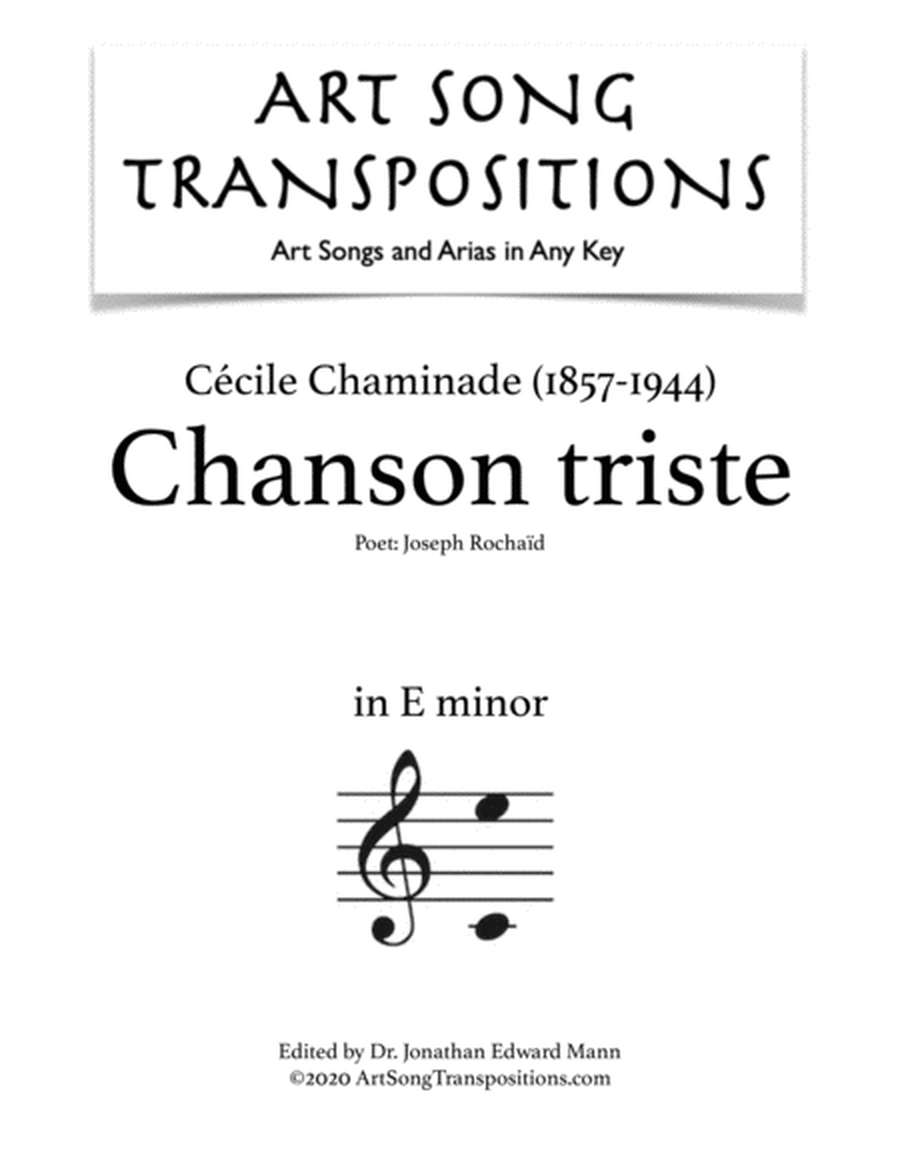 CHAMINADE: Chanson triste (transposed to E minor)