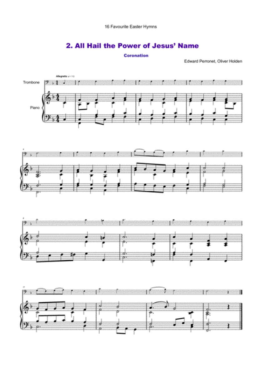 16 Favourite Easter Hymns for Solo Trombone and Piano