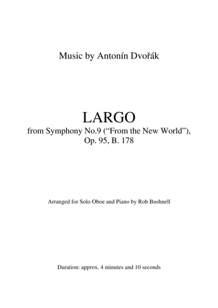 Largo from Symphony No.9 ("From the New World") (Dvorak) - Theme for Solo Oboe and Piano image number null