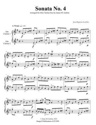 Book cover for Loeillet: Sonata No. 4 for Alto Clarinet Duo