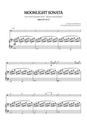 Beethoven • Moonlight Sonata | easy cello sheet music w/ piano accompaniment