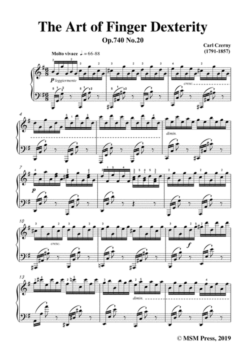 Czerny-The Art of Finger Dexterity,Op.740 No.20,for Piano image number null