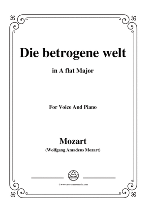 Mozart-Die betrogene welt,in A flat Major,for Voice and Piano
