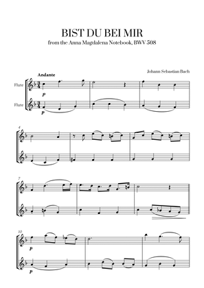 Johann Sebastian Bach - Bist du bei Mir (BWV 508) (F major) (for Flute Duet)