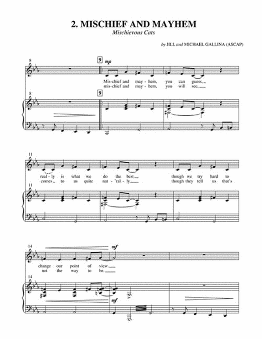 Kitty Cat Capers by Jill Gallina Unison Choir - Sheet Music