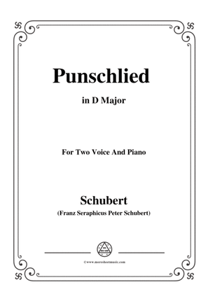 Book cover for Schubert-Punschlied (duet) in D Major,for voice and piano