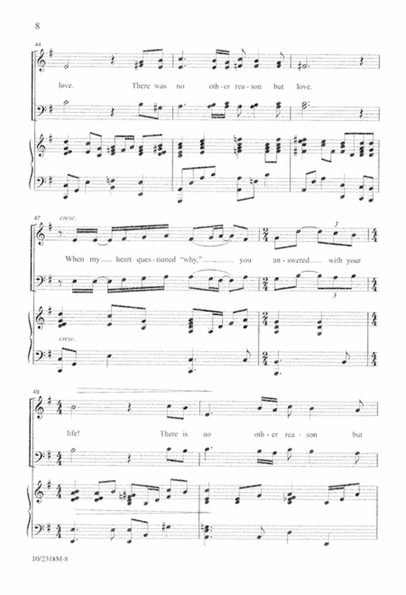 No other Reason but Love by Kenn Mann 4-Part - Digital Sheet Music