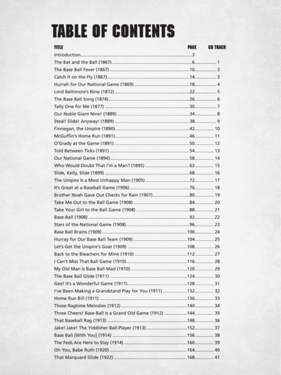 The Baseball Songbook image number null