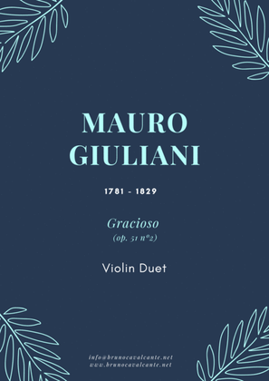 Book cover for Gracioso Op 51 n2 (Mauro Giuliani) for Violin Duet