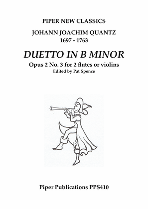 Book cover for J.J. QUANTZ: DUETTO IN B MINOR OPUS 2 No. 3 for 2 flutes or violins. PPS410