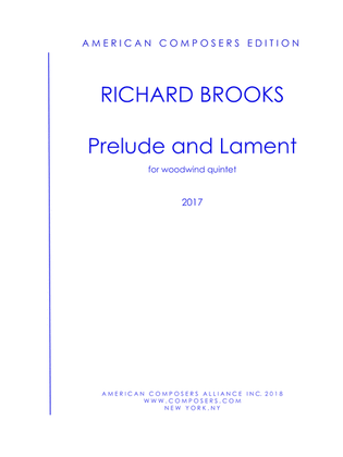 Book cover for [Brooks] Prelude and Lament