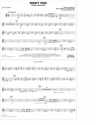 Book cover for Don't You (Forget About Me) (arr. Ishbah Cox) - 3rd Bb Trumpet