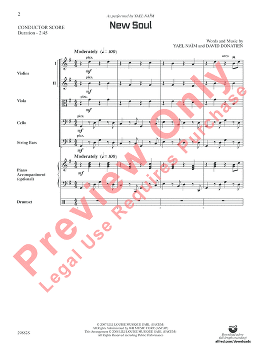 New Soul (from the Yael Naim CD) - Score only image number null