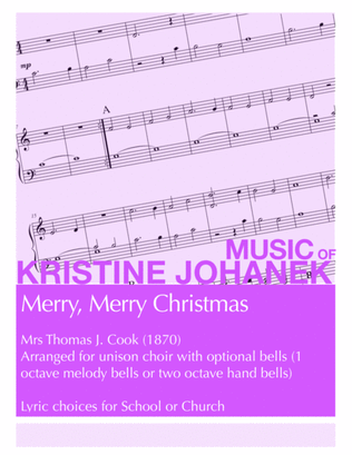 Book cover for Merry, Merry Christmas (Unison Choir with Optional Bells)