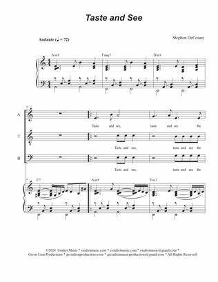 Taste and See (SATB)