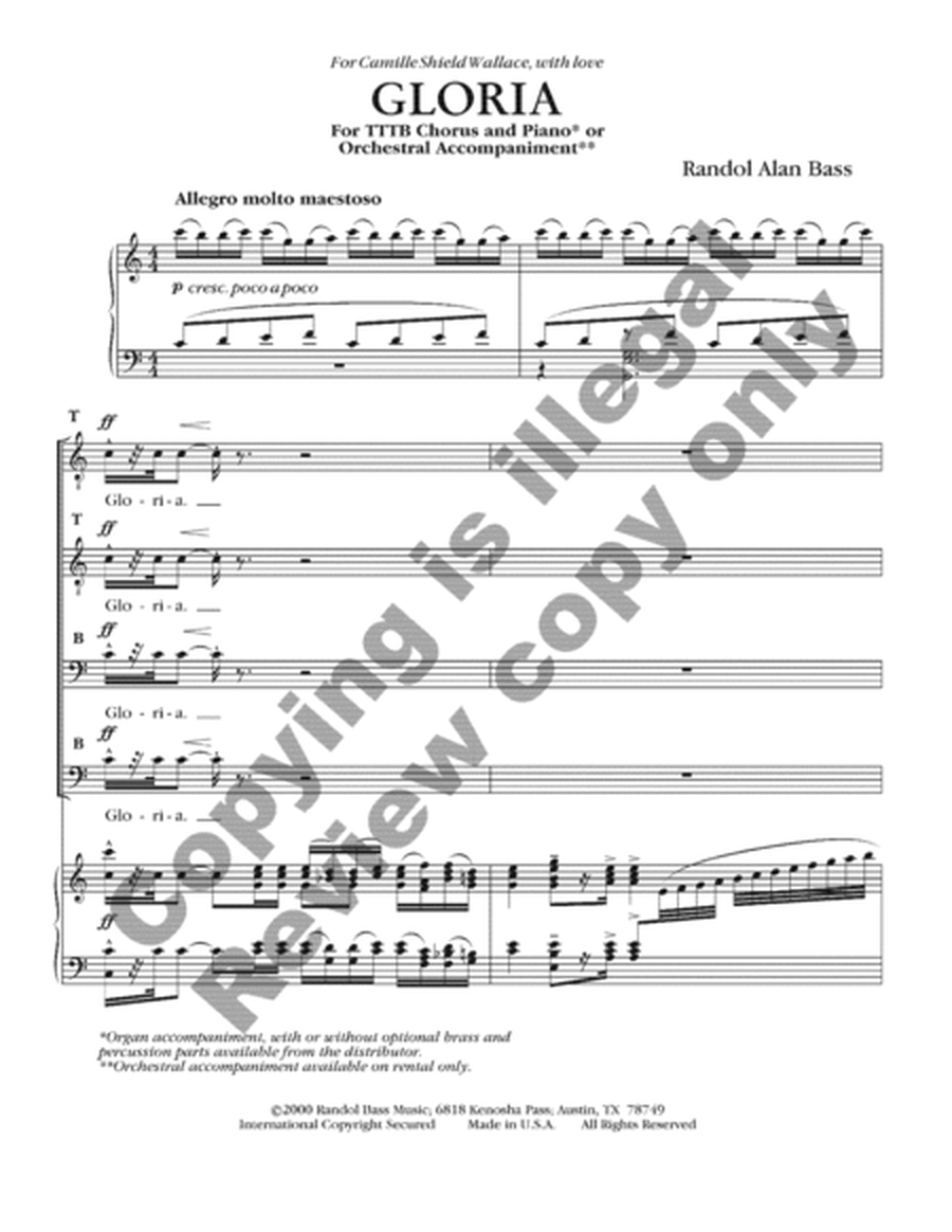 Gloria (Choral Score) image number null