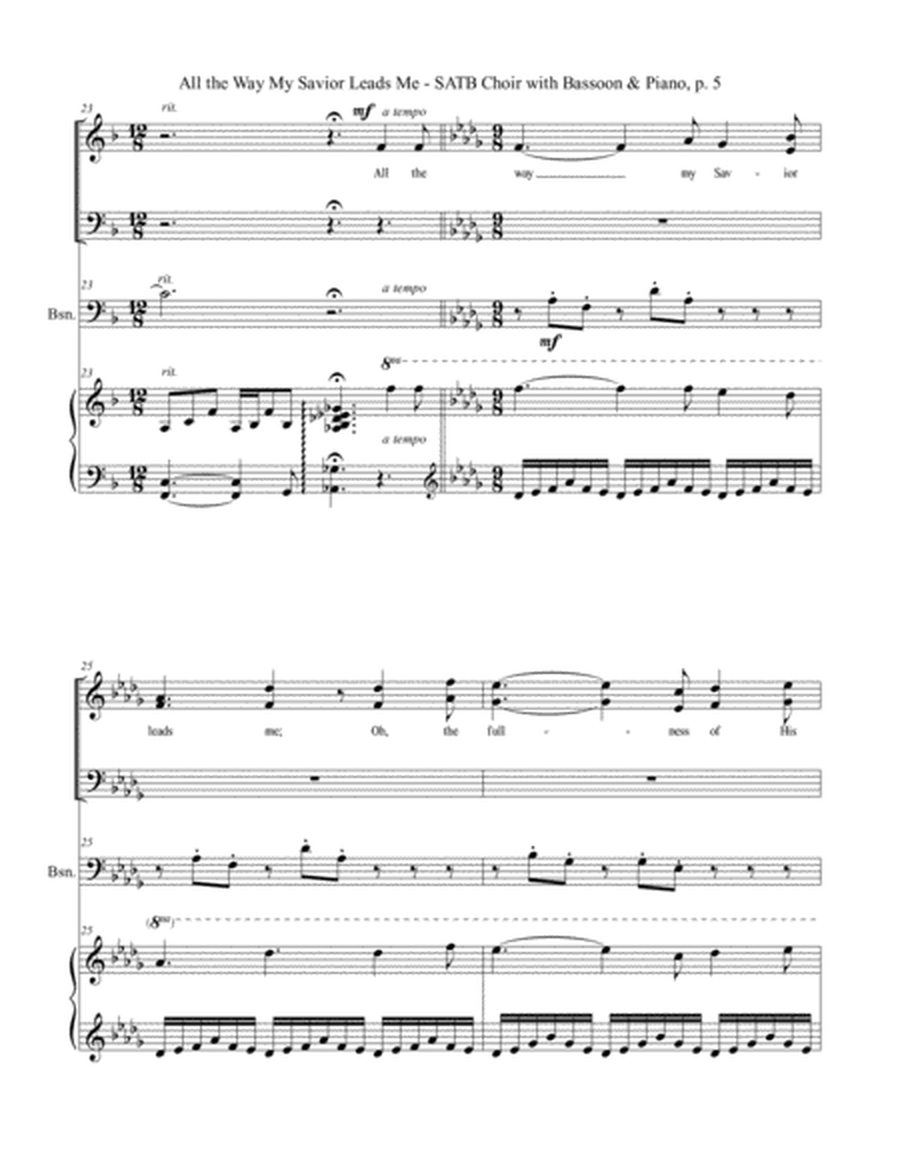 ALL THE WAY MY SAVIOR LEADS ME (SATB Choir with Bassoon & Piano - Octavo plus Bassoon & Choir Part i image number null