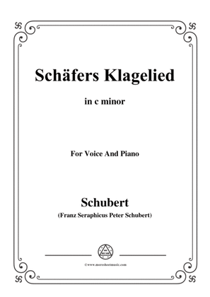 Book cover for Schubert-Schäfers Klagelied,in c minor,Op.3,No.1,for Voice and Piano