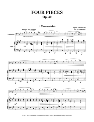 Book cover for Four Pieces Op. 40 for Euphonium and Piano