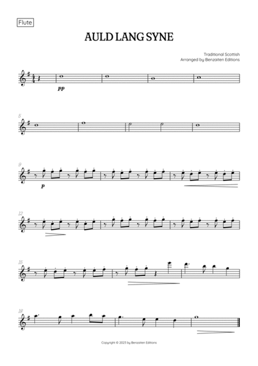 Auld Lang Syne • New Year's Anthem | Woodwind Quartet & Piano Accompaniment sheet music image number null