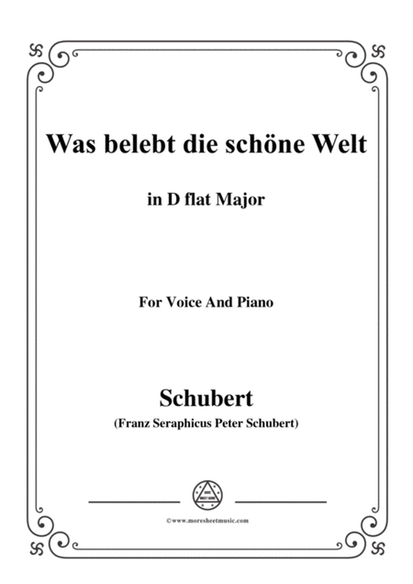Schubert-Was belebt die schöne Welt,in D flat Major,for Voice&Piano image number null